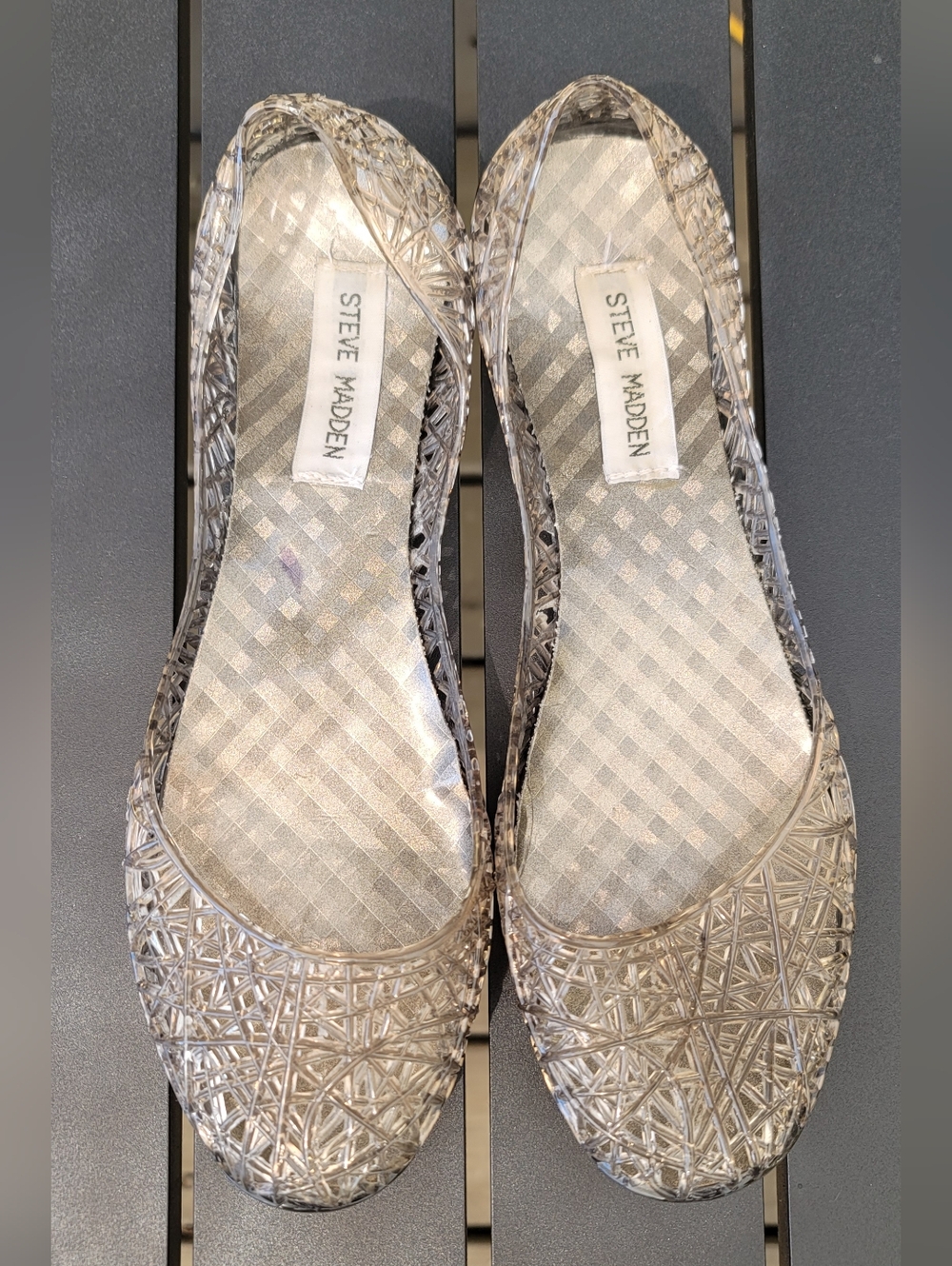 Steve Madden Clear/gray Jelly Ballet Flats Size 8